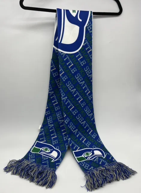 Seattle Seahawks Split Logo Forever Collectibles Scarf Green White Text