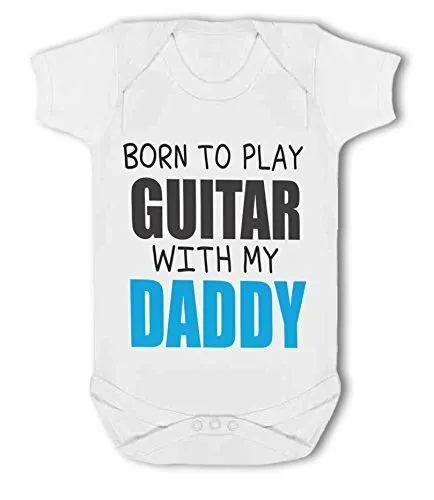 Born to Play Guitar with my Daddy - Baby Vest by BWW Print Ltd