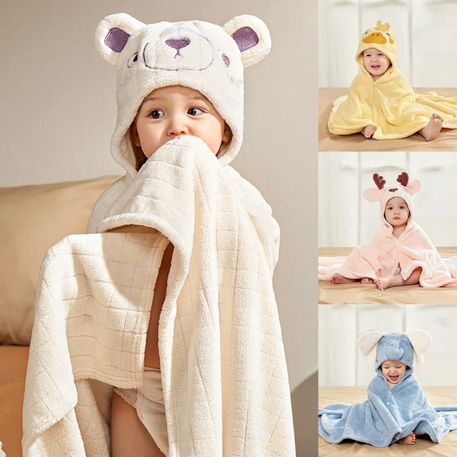 Baby Bath Towel Multi-purpose Keep Warm Cartoon Animal Baby Bathrobe Swaddle