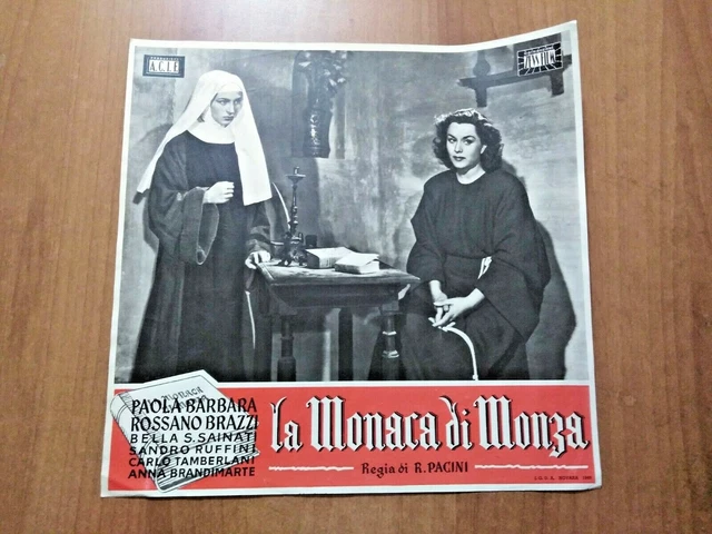 FOTOBUSTA LA MONACA DI MONZA 1947 Paola Barbara, Rossano Brazzi (2) EUR