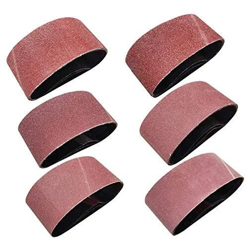 Cinturones de lijado abrasivos Sackorange 18 PIEZAS 2-1/2 pulgadas x 16 pulgadas - 3 cada uno de 60