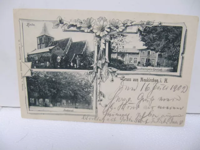 Ak Gruss aus Neukirchen i.H.Pastoral Gasthof Stümpels 1902