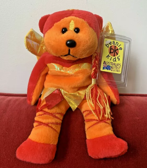 Beanie Kids, Skansen, Flicker The Fire Fairy, VGC With Tag Protector Collectable