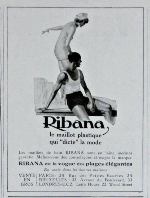 Publicité De Presse 1931 Ribana Le Maillot Plastique Qui Dicte La Mode