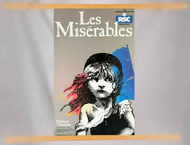 Original 1985 Les Misérables Poster - Palace Theatre RSC - First Year