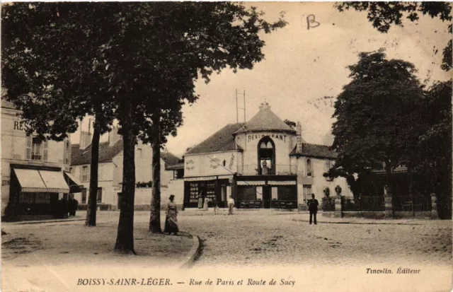 CPA AK BOISSY-St-LIGHT - Rue de PARIS and Route de Sucy (580011)