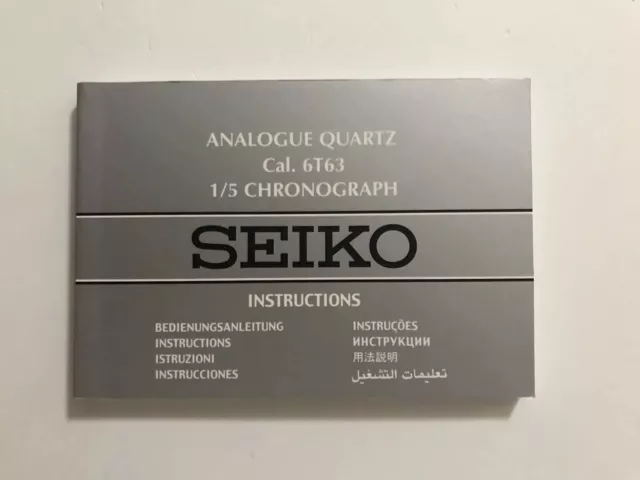 ⌚NOTICE SEIKO ANALOGUE Quartz Cal. 8T63 8T68 1/5 Chronographe Instructions  EUR 10,00 - PicClick FR