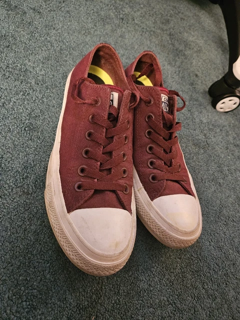 Converse Lunarlon Chuck Taylor II 2 All Star Mens 6 Womens 8 Maroon Burgundy