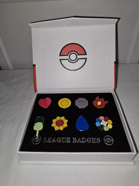 Cosplay Pokemon Gym Badges Indigo League Box Set 8pcs