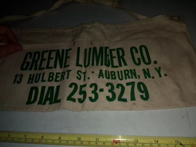 TABLIER À ONGLES vintage Greene Lumber Co Auburn NY matériel