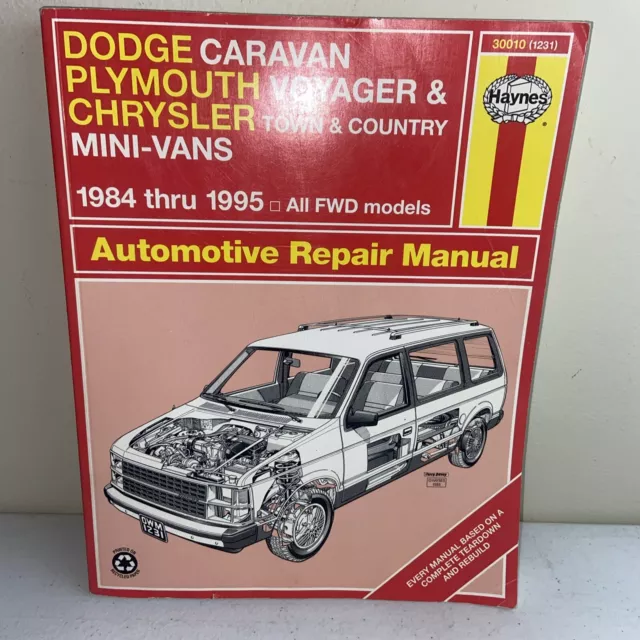 Haynes Repair Manual Dodge Caravan Plymouth Voyager Chrysler 1984-1995 30010