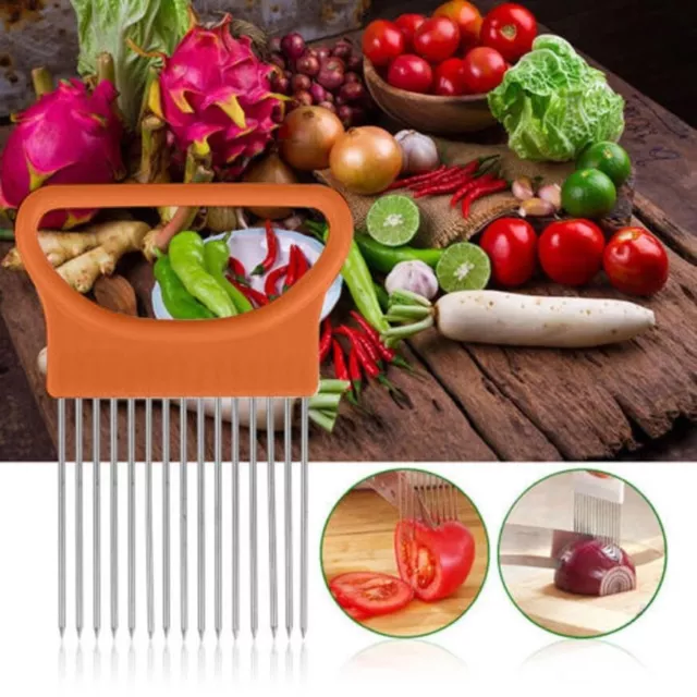 Tomato Onion Vegetables Slicer Cutting Aid Holder Guide Slicing Cutter UK POST