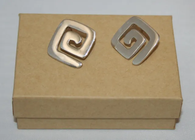 Silpada Sterling Silver Geometric Modern Maze Post Earrings P0388