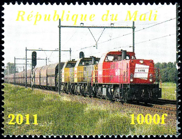 Postfrisch MNH Eisenbahn Elektro Lokomotive Güterzug Triebwagen Transport / 21