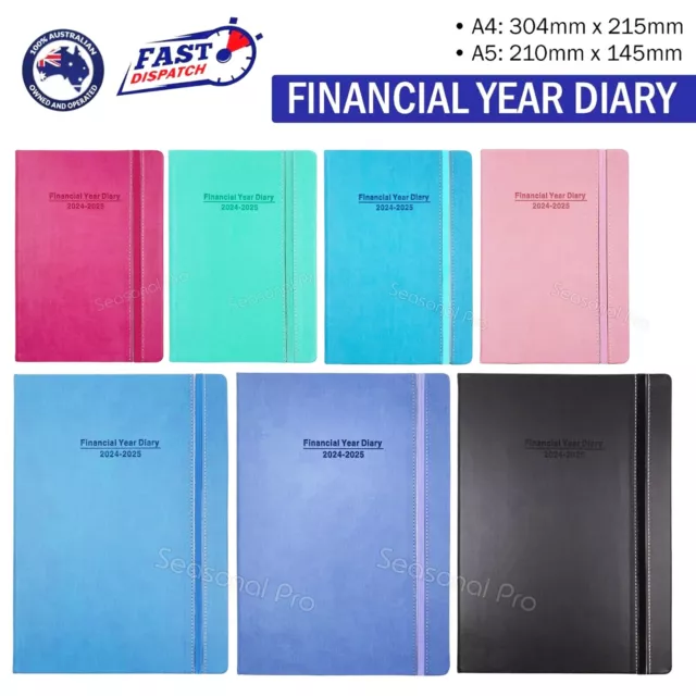 2024 2025 Financial Year Diary Hard Cover Week To View Day To View A4 A5 Planner