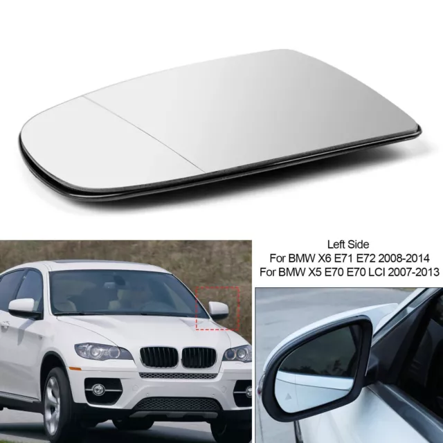 Gauche Chauffé Porte/Aile Rétroviseur Verre blanc Pour BMW X5 X6 E71 2008-14 A