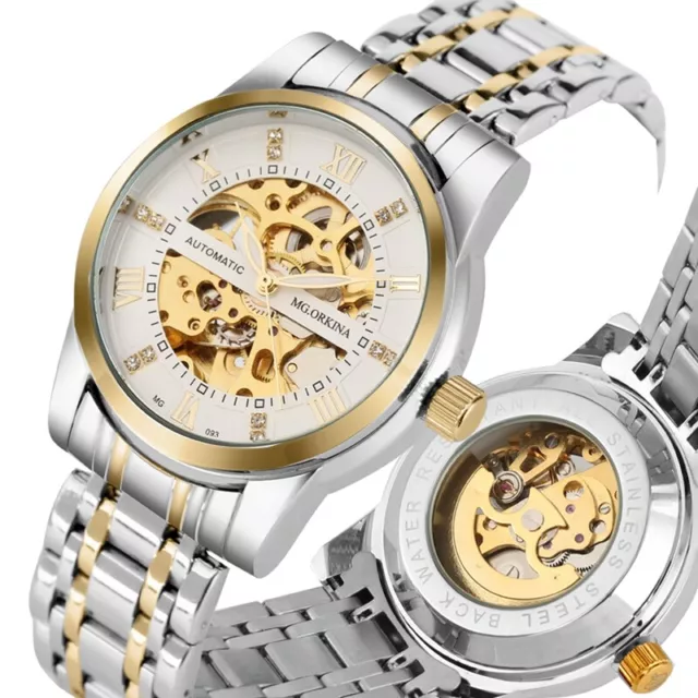 ORKINA Top Brand Men's Watches Automatic Mechanical Watch Stainless Steel Band