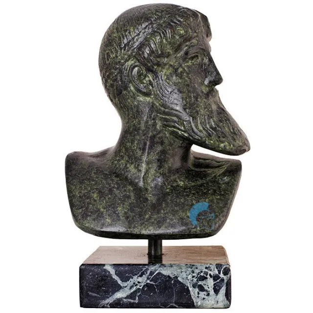 Poséidon Dieu Buste Tête Statue Mythologie Grecque Sculpture en Bronze Massif