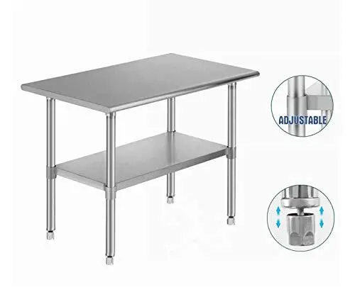Nisorpa Stainless Steel Table,Heavy Duty Commercial Kitchen Work Table Stainless
