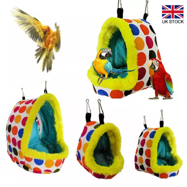 Pet Bird Parrot Parakeet Budgie Warm Hammock Cage Hut Tent Bed Warm Hanging Cave