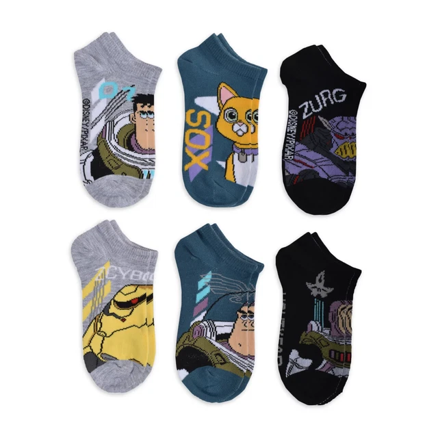 Disney Pixar Buzz Lightyear No Show Socks Fits Shoe Size Toddler 4.5-8.5 S NEW