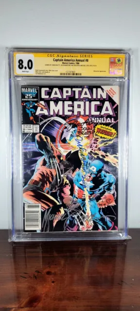 Captain America Annual #8 CGC 8.0 Signed Zeck Rubenstein Shooter Beatty