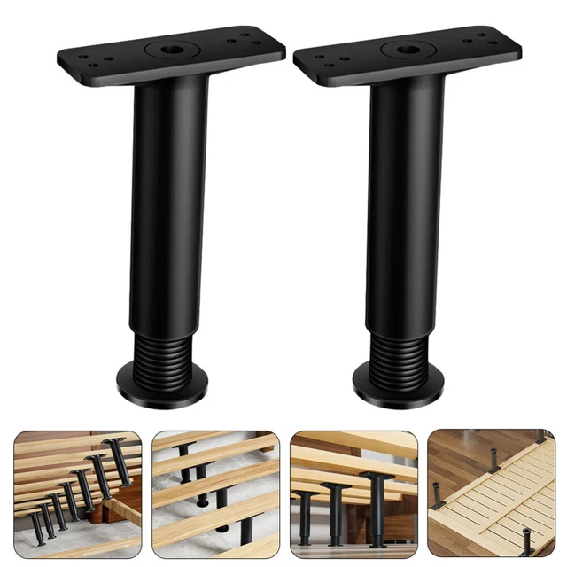 4 Gambe Di Supporto Regolabili Per Telaio Letto - Rinforzo In Acciaio Con Base Larga Antiscivolo (Altezza 12,7-22 Cm)