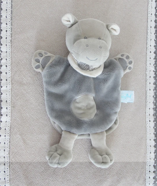 Doudou Marionnette Savane Hippopotame Gris  Baby Nat'  Babynat' État Neuf