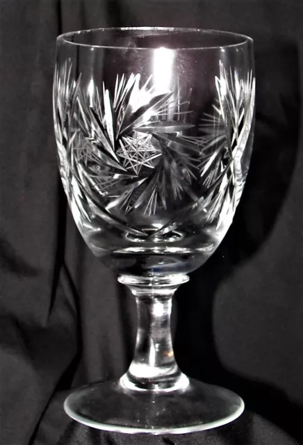 Vintage Sherry Glasses Star of David Etched Crystal 5.24" Stemware Set of 4