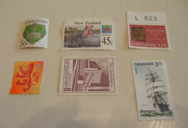 Unfrankierte Briefmarken aus mehreren Ländern