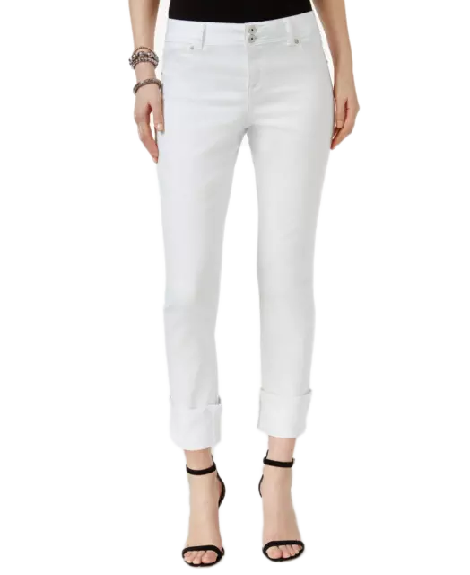 INC International Concepts Women's Curvy-Fit Cropped Jeans (2, White Denim)