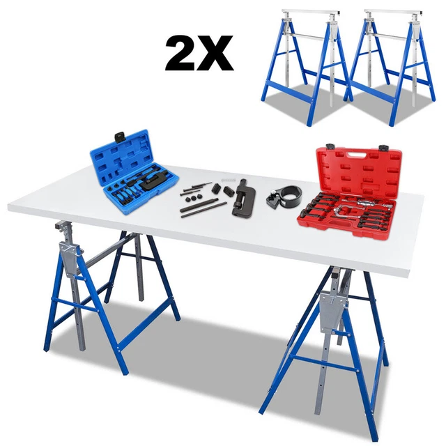 2X caballete plegable interior o exterior caballete de trabajo taller