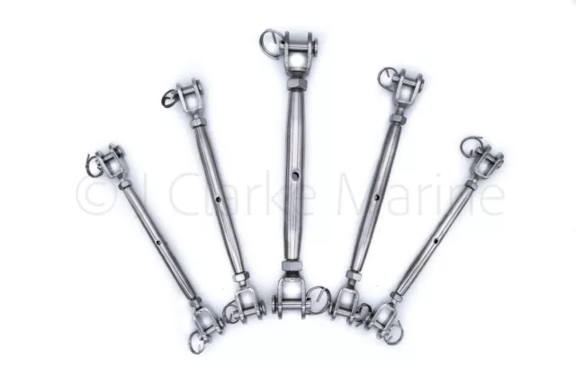 Stainless steel turnbuckle rigging screw jaw to jaw closed body M5 M6 M8 A4 316