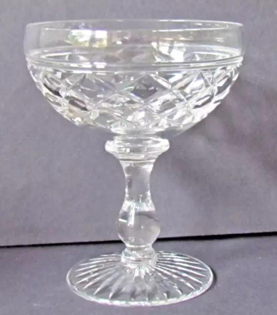 STUART CRYSTAL HARLECH PATTERN CHAMPAGNE TALL SHERBET GLASSES - SIGNED (Ref9598)