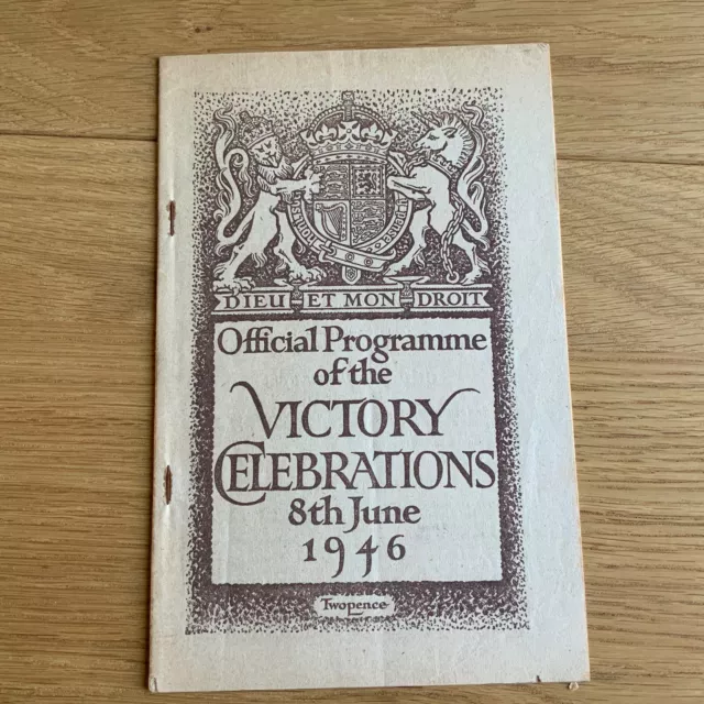 Vintage Genuine WW2 Official Programme Victory Celebrations 8th June 1946 London