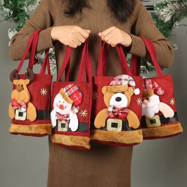 Gift Bag Gift Bag Christmas Tote Bag Christmas Decorations Snowman Santa Claus