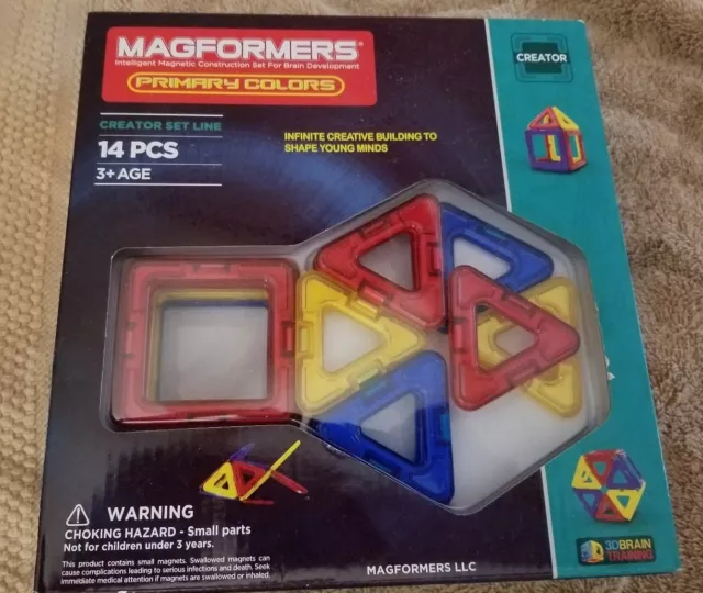 Magformers Creator Primary Colors Set (14-pieces) New in Box Brain Development