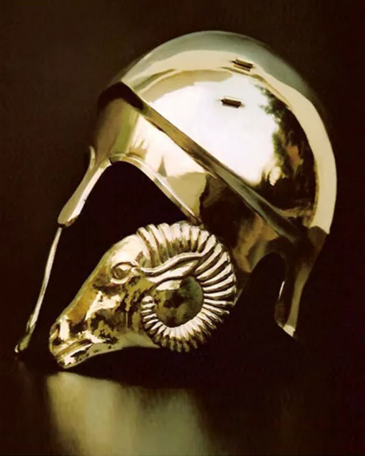 Chalcidian Style Greek Helmet With Face Shields in the design of a Ram's head