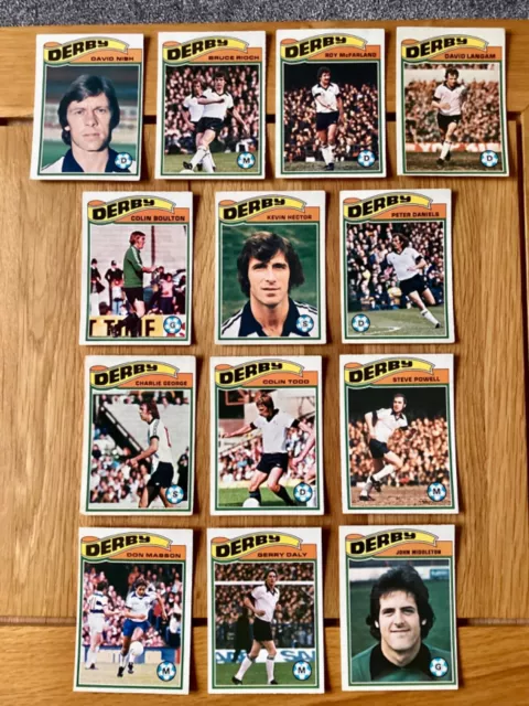 Topps Footballers 1978 Orange Back Full Set Derby County Players X 13