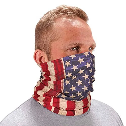 - 42121 Chill Its 6485 Neck Gaiter, Multiple Ways to Wear American Flag