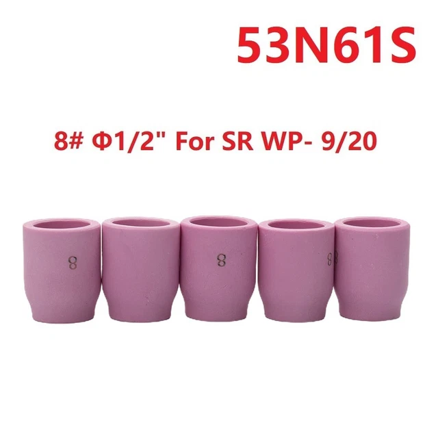 5 Pcs-Ceramic Gas Lens Cup 53N61S #8 1/2 TIG Welding-Torch WP-9/20  WP-17/18/26