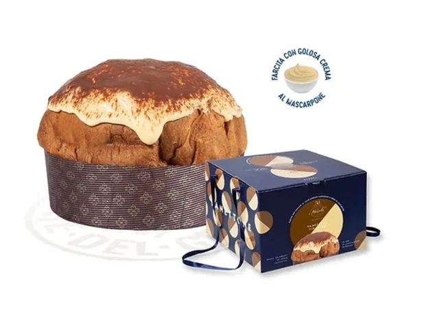 PANETTONE ARTIGIANALE "MENNELLA" CIOCCOLATO TIRAMISÙ CREMA MASCARPONE NATALE 1kg