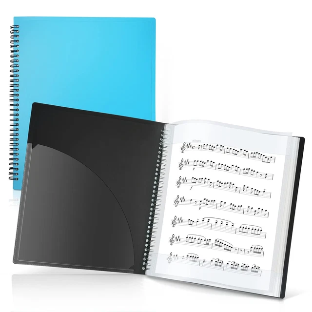 Sheet Music Folder 8.5x11 - Dual Use Music Holder (Blue), Store Insi...