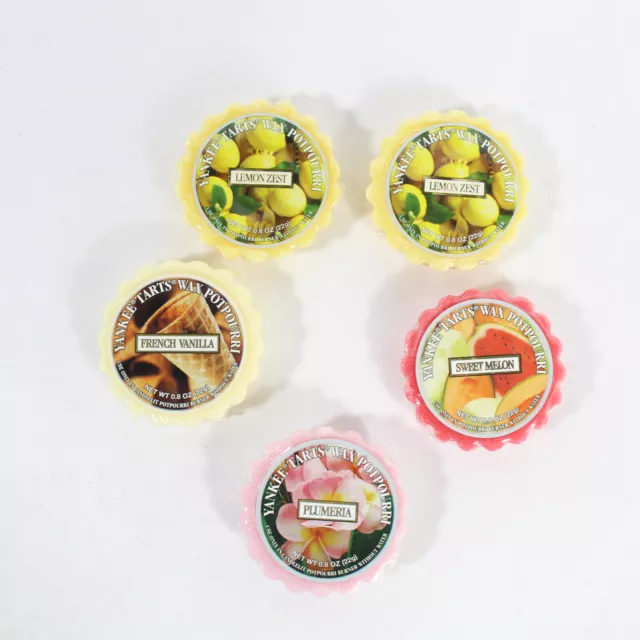 Lot of 5 Yankee Tarts Wax Potpourri Lemon Zest French Vanilla Plumeria Decor