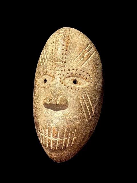 carved wood tribal mask african Carved wooden art masks Lega Mask Wood Hand 5613