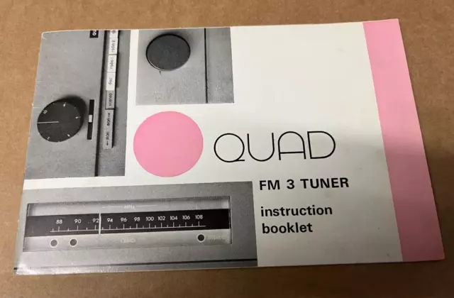 Quad FM 3 Tuner Instruction Booklet