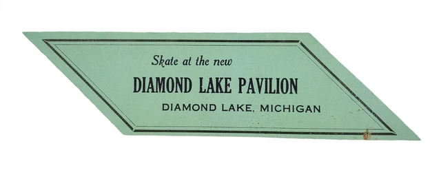 1940's-50s Diamond Lake Pavilion Roller Skating Rink Label Diamond Lake Michigan
