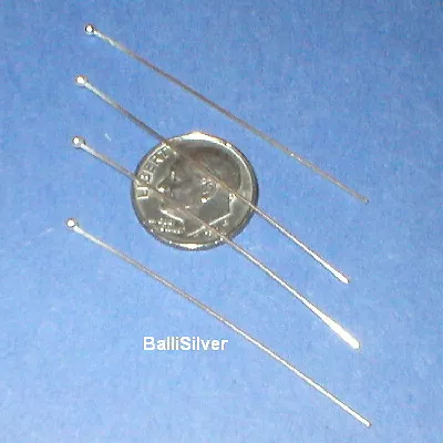 125 Sterling Silver HEAD PINS with Ball 0.6mm 22 GA. 2"