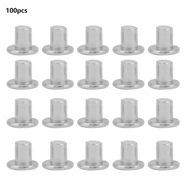 100 pz rivetti in alluminio testa piatta M2,5*3/4/5 mm rivetti solidi contrappunti (M2,5*3)
