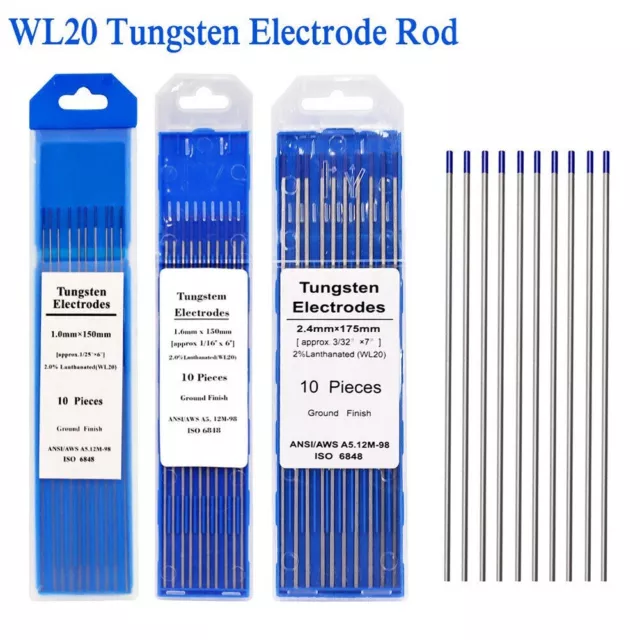 Tungsten Électrode Tig Soudage Tige WL20 Lanthanated 2% Bleu 0.04 1/16 3/32